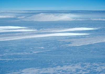 Blue ice field at the edge of the polar ice cap.