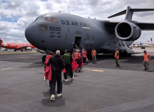 Boarding a C-17